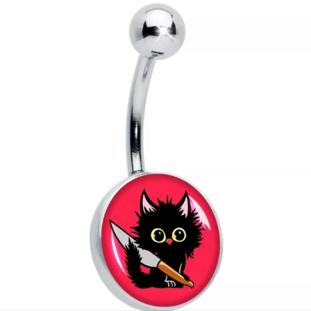 Stabby Cat Belly Ring
